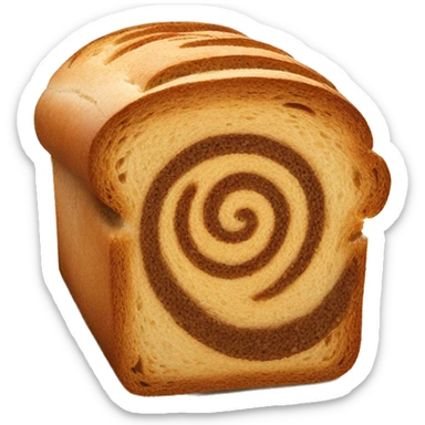 brown rye swirl in the middle of bread slice sandiwch bread sticker