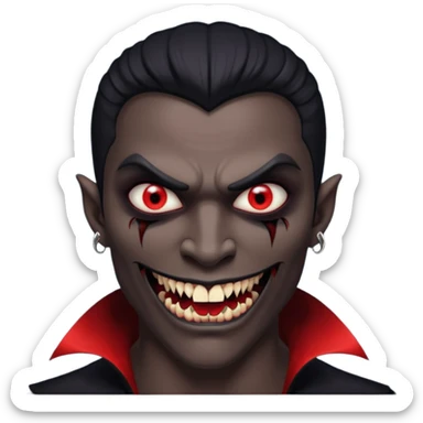 half man half vamp mirrored black sticker