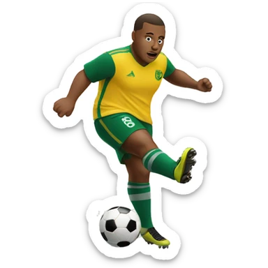 fat small soccer player kicking sticker