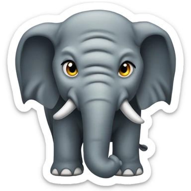Mean scary elephant snarling  sticker