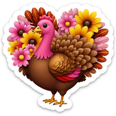 Flower heart Turkey sticker