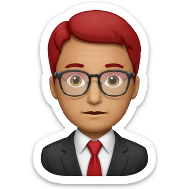 professor with red tie sticker