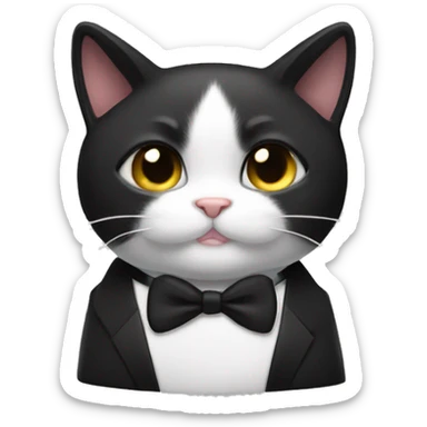 Chunky tuxedo kitty sticker