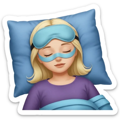 girl sleeping with a sleep mask sticker