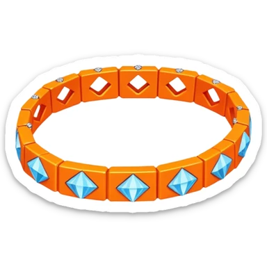 low poly orange bracelet diamonds sticker