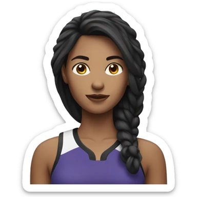 woman with dark long hair do sports  sticker