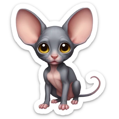 Cute Bat-Sphynx-Rat-Mouse-Hybrid full body sticker