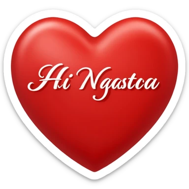 red heart that in the middle writes Hi Nastjaa sticker