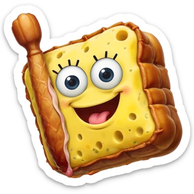 SpongeBob eating a turkey leg sticker