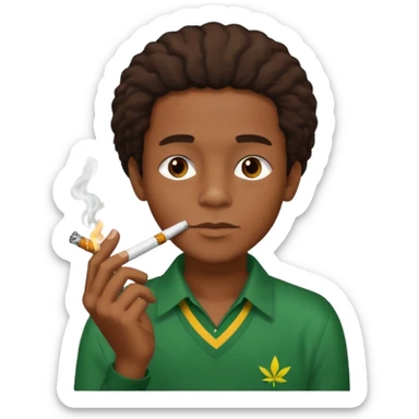 Jamaican stoner boy smoking sticker