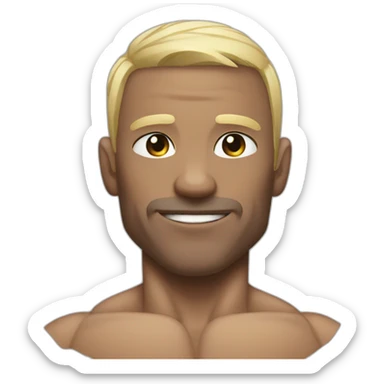 Bodybuilder, aesthetic, white skin sticker