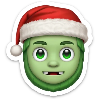 creeper with santa hat sticker