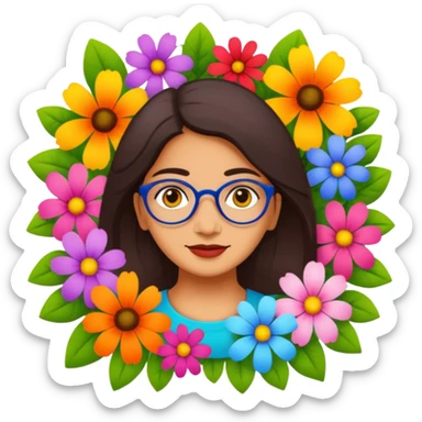 Logo of Madhu Gupta surrounded by flowers sticker