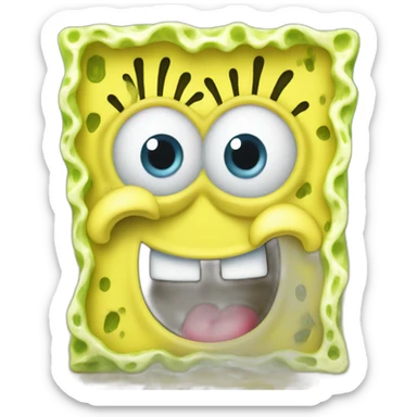 spongebob squarepants eating a sponge sticker