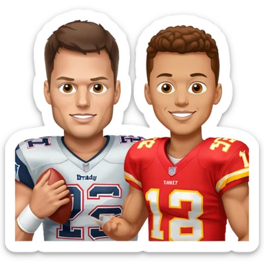 Tom Brady beating Patrick mahomes  sticker