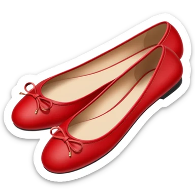 cherry red ballet flats, red flat shoes sticker