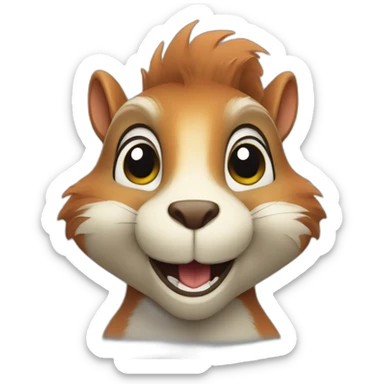 Smiling robo squirrel sticker