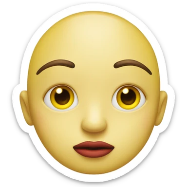 Face of yellow with its lips  colored of red with its eyes close sticker