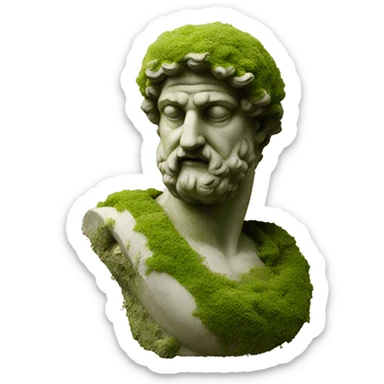 Greek sculpture with moss sticker