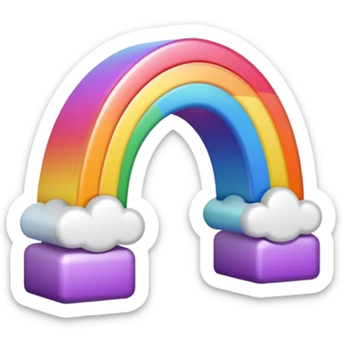 arco iris branco e roxa sticker