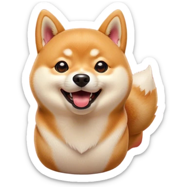 Cinematic Comical Shiba Inu Portrait Emoji, Head tilted dramatically with an exaggeratedly amused or surprised expression, featuring a striking red fur with a creamy underbelly, wide, expressive brown eyes filled with exaggerated disbelief, Simplified yet hilariously expressive features, highly detailed, glowing with a slightly sassy glow, high shine, dramatic yet playful, stylized with an air of cheeky defiance, bright and endearing, soft glowing outline, capturing the essence of a spirited and over-the-top companion, so meme-worthy it feels like it could side-eye its way into internet fame instantly! sticker