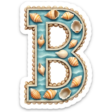 The number 1 is made of shells sticker