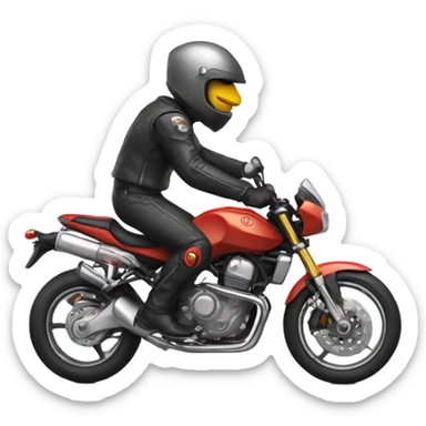 A motorcyclist does a trick sticker