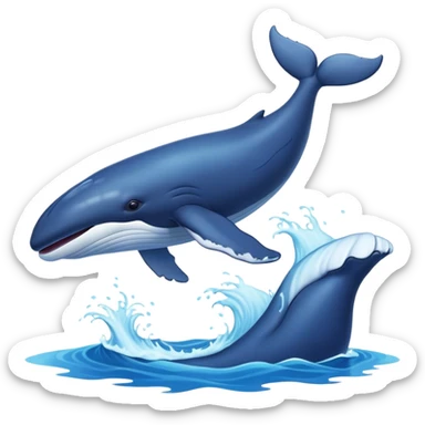 Whale jumpn in the ocean,  clean background  sticker