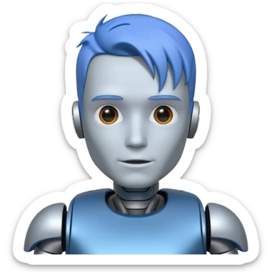male robot with color hair like 3rd picture sticker