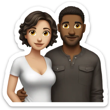 Brunette girl with her hot boyfriend  sticker