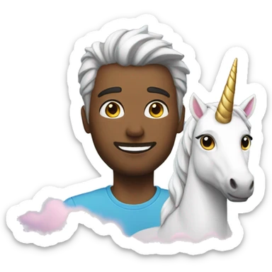 persona con un unicornio sticker
