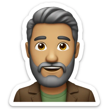 hombre calvo con barba sticker