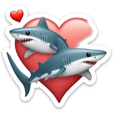 i love you heart with sharks sticker