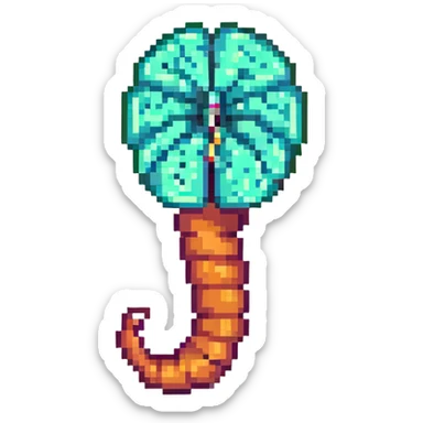 brain worm sticker