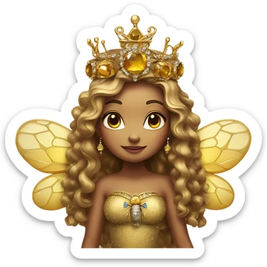 Bee wearing a crown sticker