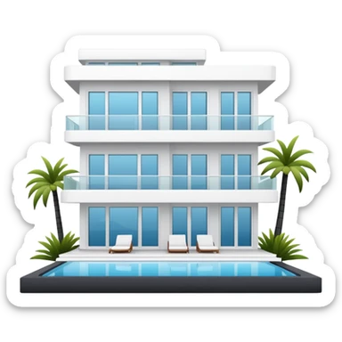 white 3 floor modern luxurious villa sticker