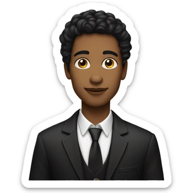 Crea una joven de pelo semi largo liso negro  sticker