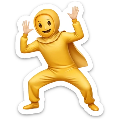 Cheese dance with bending knees with fingers sticker