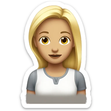 a blonde highlights girl with shadow rooys sticker