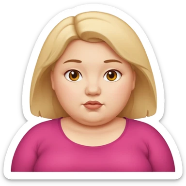 mujer joven gorda que se le vea el cuerpo y no sonria sticker