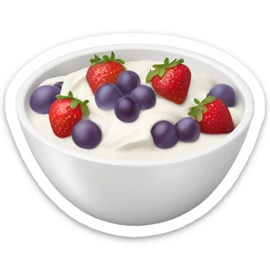 fruit yogurt bowl with strawberries and grapes sticker