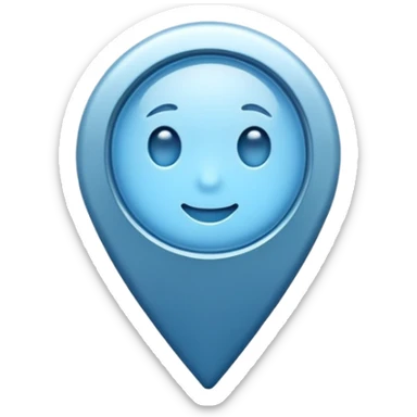 Soft blue location pin sticker
