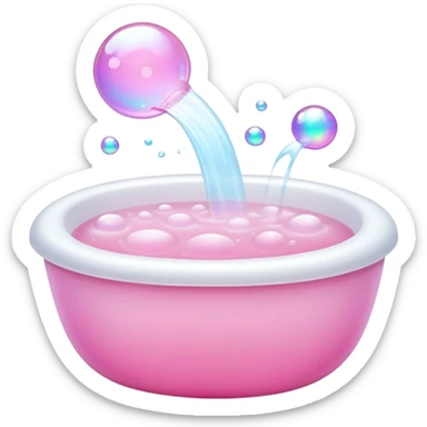 Pink Soapy bubble bath sticker