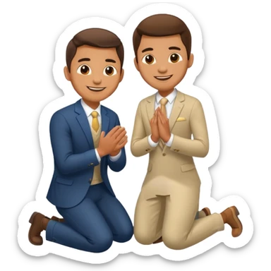 man kneeling and asking for marriage sticker