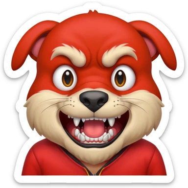 make one sad make one happy and make one mad a dog with red clothers sticker