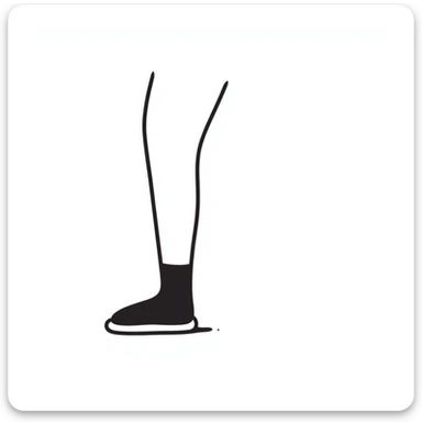 Simple hand-drawn leg and foot sketch sticker
