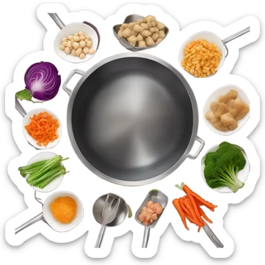 Food in wok sticker