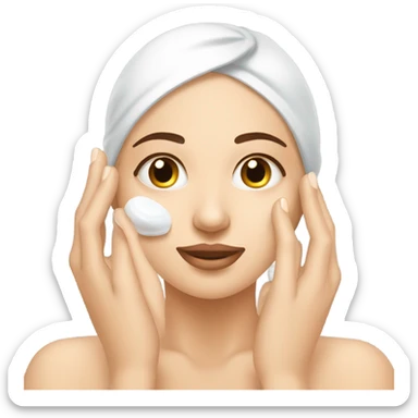 woman taking care of her face sticker