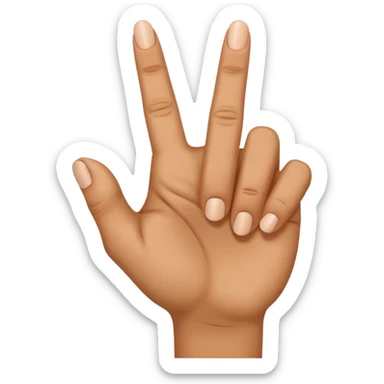 Now bend the middle finger only sticker