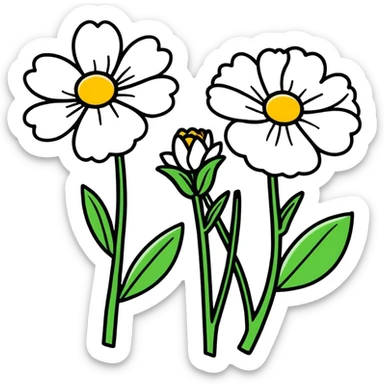 Happy birthday flowers sticker